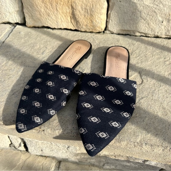 Madewell leather sole textile body pointy toe mule slide on flats Sz 7.5 - Picture 5 of 6